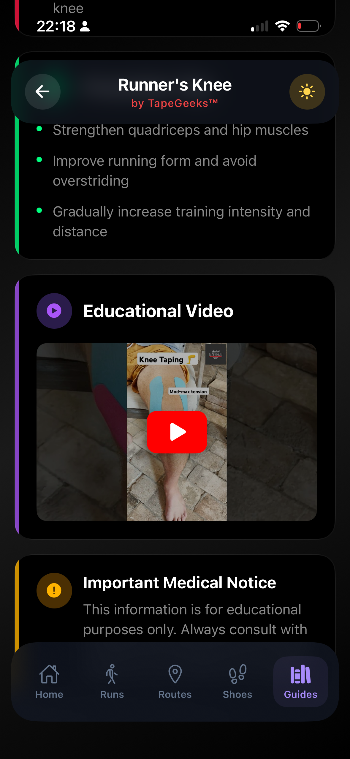 Runner's Knee guide with kinesiology taping video tutorial by TapeGeeks